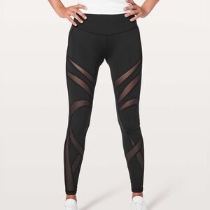 Lululemon Athletica Black Sheer Panel Leggings